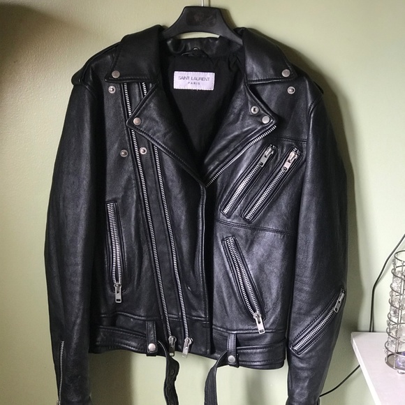 saint laurent multi zip leather jacket